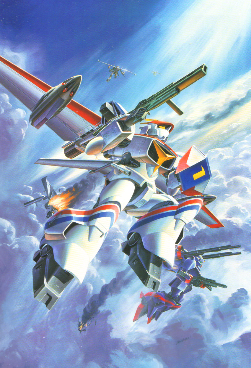 d-1, d-2, schwarg, and dauzhen (kikou senki dragonar) drawn by ishibashi_ken'ichi