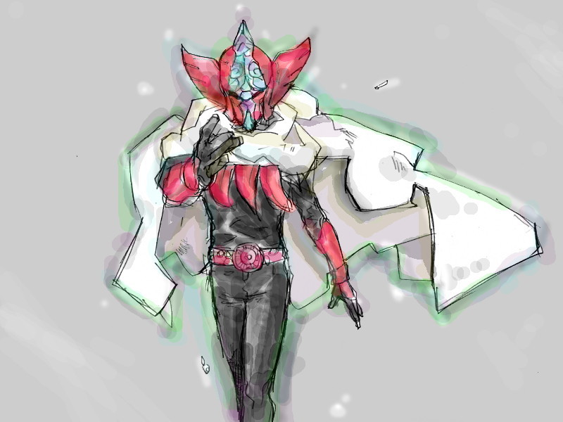 apollo geist and super apollogeist (kamen rider and 2 more) drawn by kyuraa_(kyura9een)