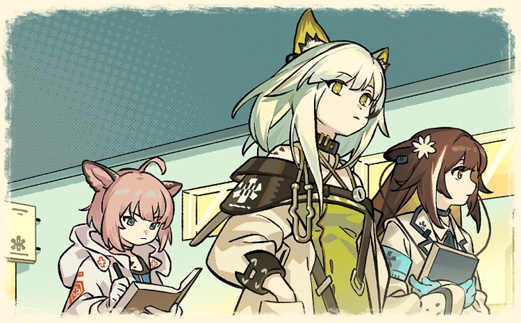 kal'tsit, sussurro, and folinic (arknights) drawn by favilia