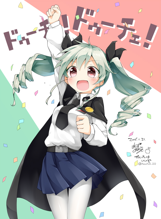 anchovy (girls und panzer) drawn by anzu_ame