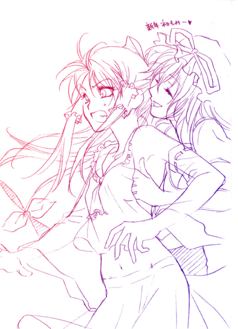 hakurei reimu and yakumo yukari (touhou) drawn by shoukaki_(earthean)