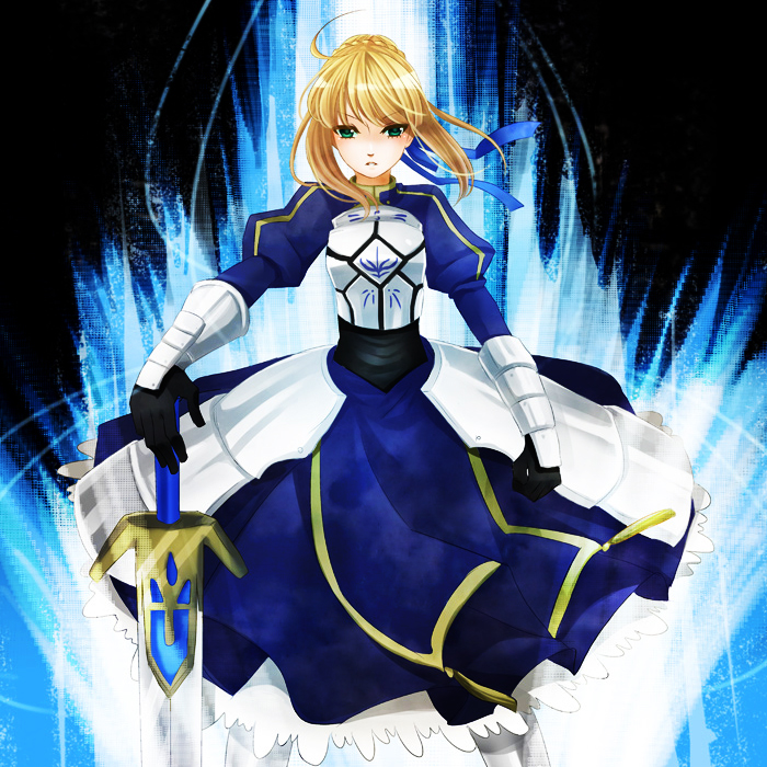 artoria pendragon and saber (fate and 1 more) drawn by iwashiro_byou