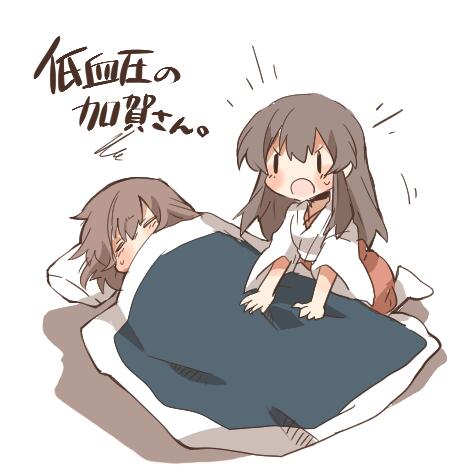 kaga and akagi (kantai collection) drawn by rebecca_(keinelove)