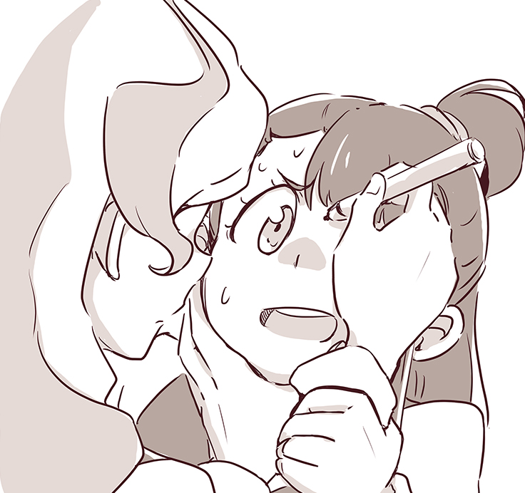 kagari atsuko and diana cavendish (little witch academia) drawn by tonton_(mathcaca24)