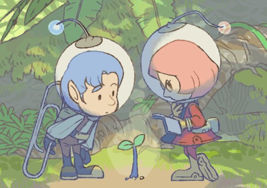 alph, brittany, and gije zaral (pikmin and 1 more) drawn by sarmat