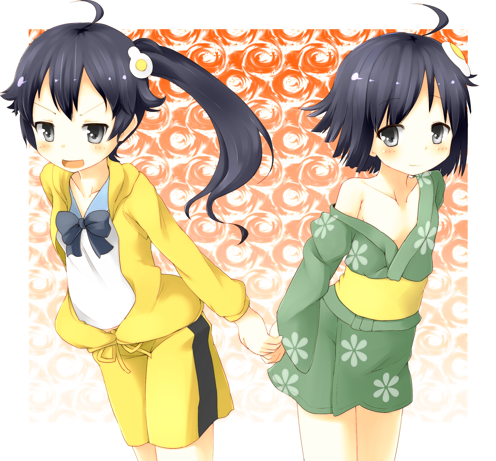 Araragi Karen And Araragi Tsukihi Monogatari And 2 More Drawn By Faubynet Danbooru