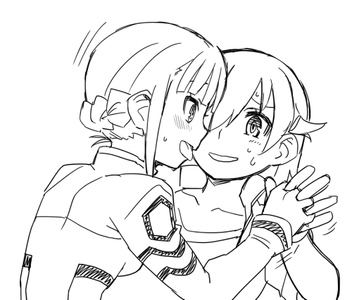 fin e ld si laffinty and kyouno madoka (rinne no lagrange) drawn by shigehiro_(hiroi_heya)