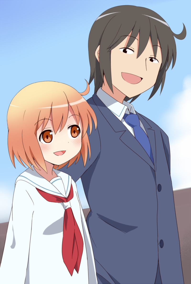 kotoura haruka and manabe yoshihisa (kotoura-san) drawn by koa