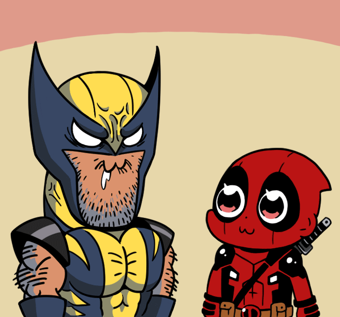 wolverine and deadpool (marvel and 5 more) drawn by hungyu