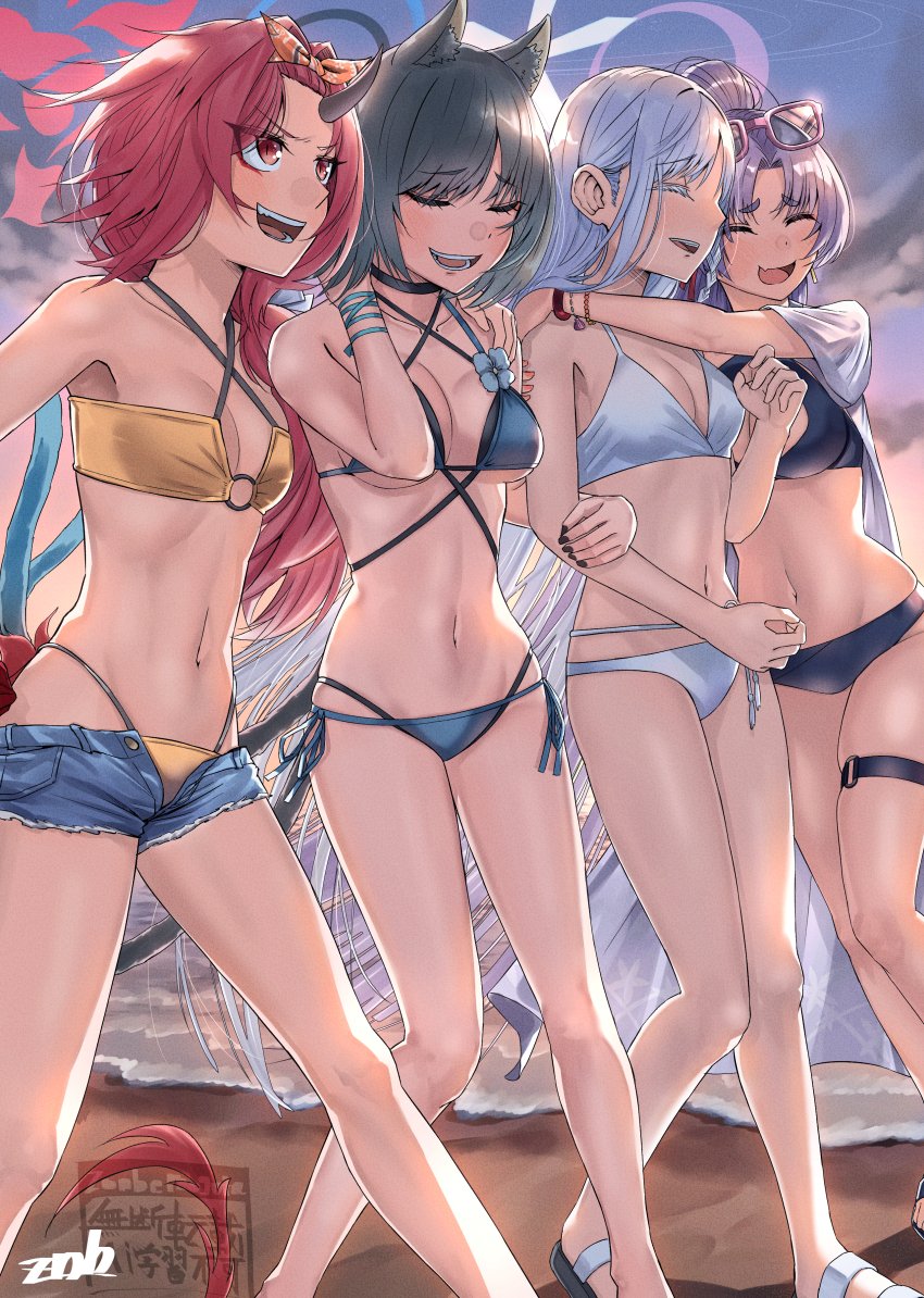 kikyou, yukari, renge, and nagusa (blue archive) drawn by zombie_mogura