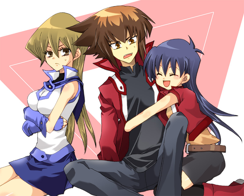 yuki judai, tenjouin asuka, and saotome rei (yu-gi-oh! and 1 more) drawn by saeki_yuki