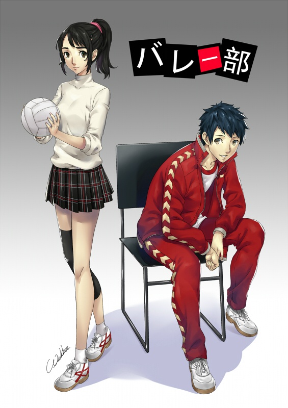 suzui shiho and mishima yuuki (persona and 1 more) drawn by werkbau