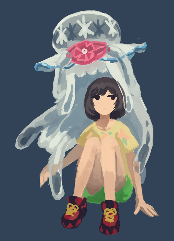 selene and nihilego (pokemon and 1 more) drawn by pleo
