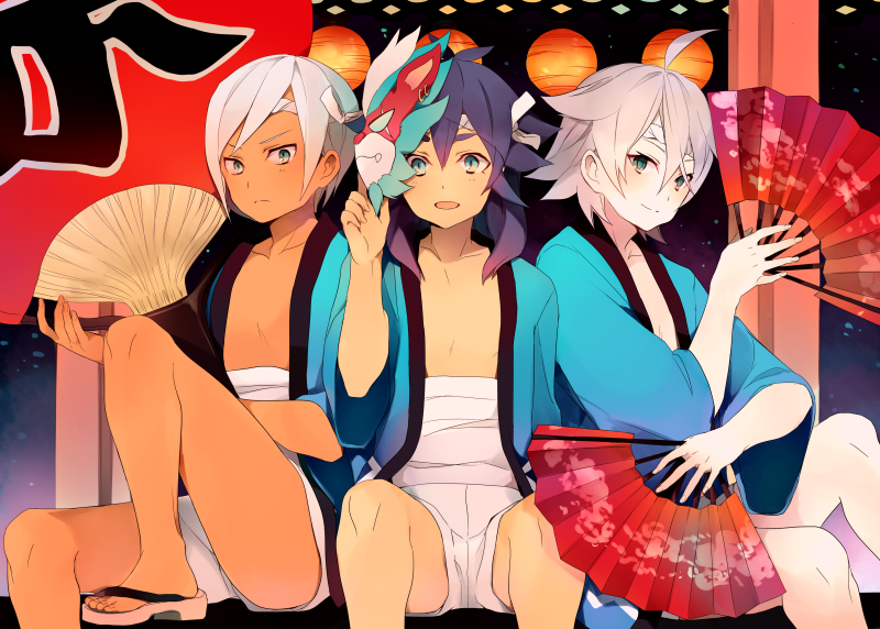 kishibe taiga, izumi kanaaki, and tobisawa mana (inazuma eleven and 1 more) drawn by tokio_neo