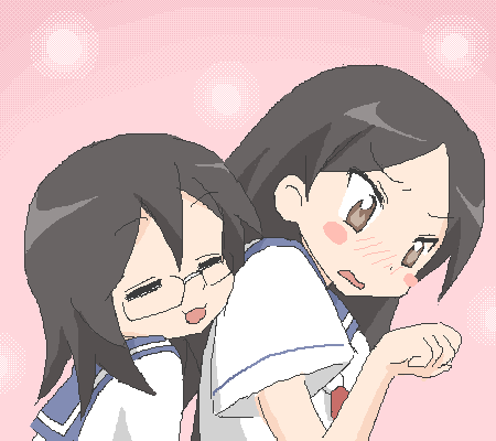 kitsu chiri and fujiyoshi harumi (lucky star and 1 more)