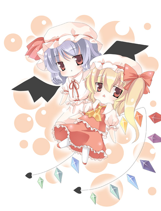 remilia scarlet and flandre scarlet (touhou) drawn by omiso_(omiso)