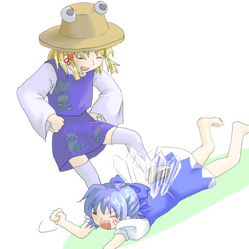cirno and moriya suwako (touhou) drawn by tiida3