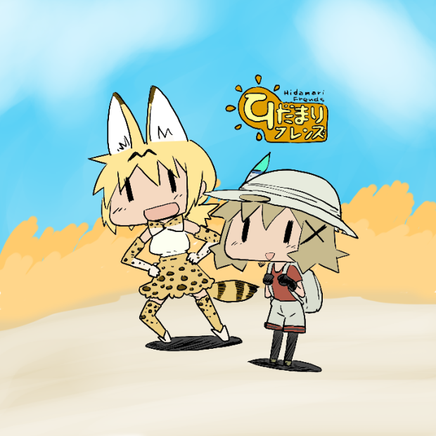 serval, kaban, yuno, and miyako (kemono friends and 1 more) drawn by mizushima_(p201112)