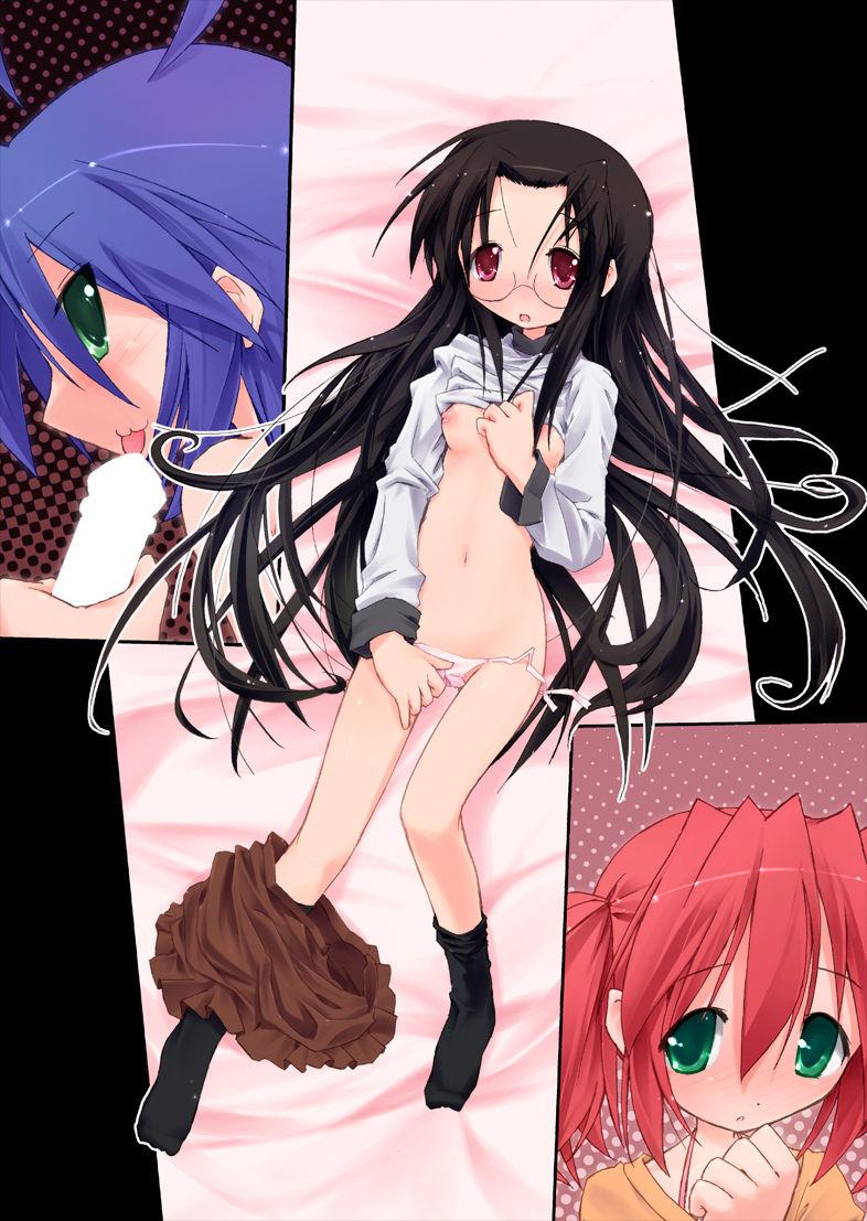 izumi konata, kobayakawa yutaka, and tamura hiyori (lucky star) drawn by kuroba_u