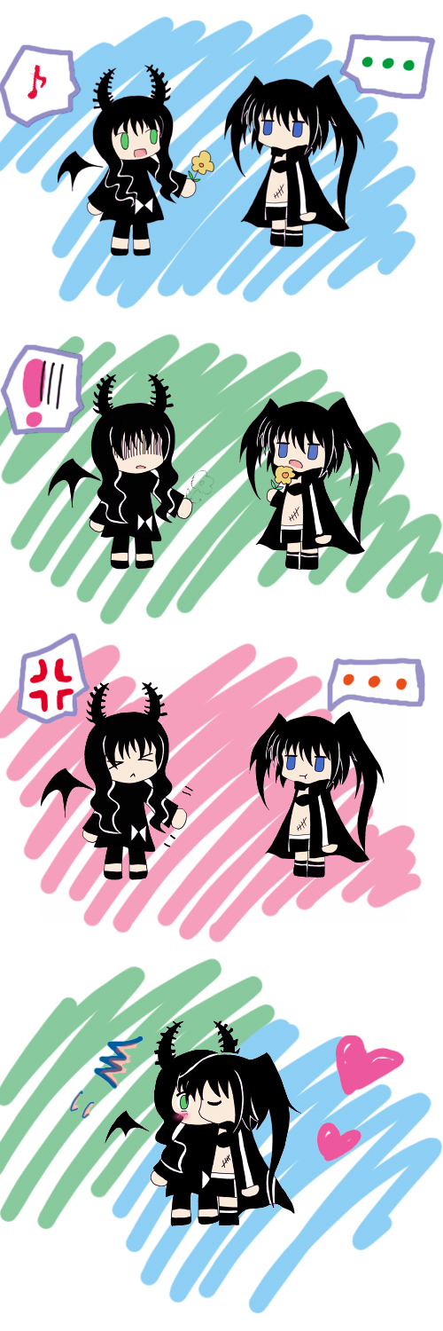 black rock shooter and dead master (black rock shooter) drawn by tenglinsnow
