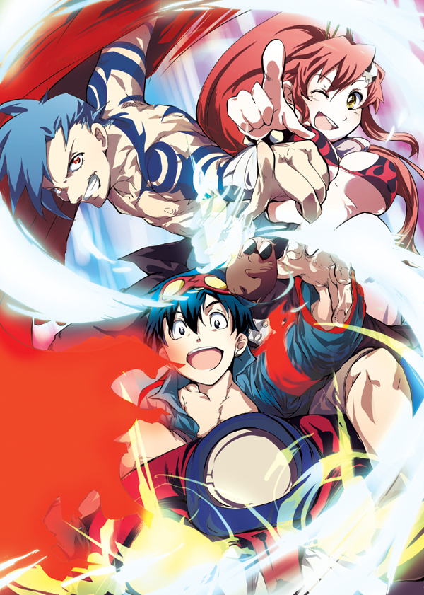 yoko littner, simon, and kamina (tengen toppa gurren lagann) drawn by soyoking