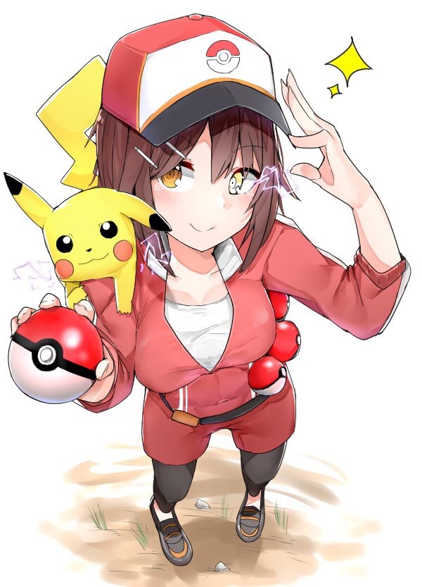 pikachu, furutaka, and female protagonist (kantai collection and 2 more) drawn by suzuharu_toufu