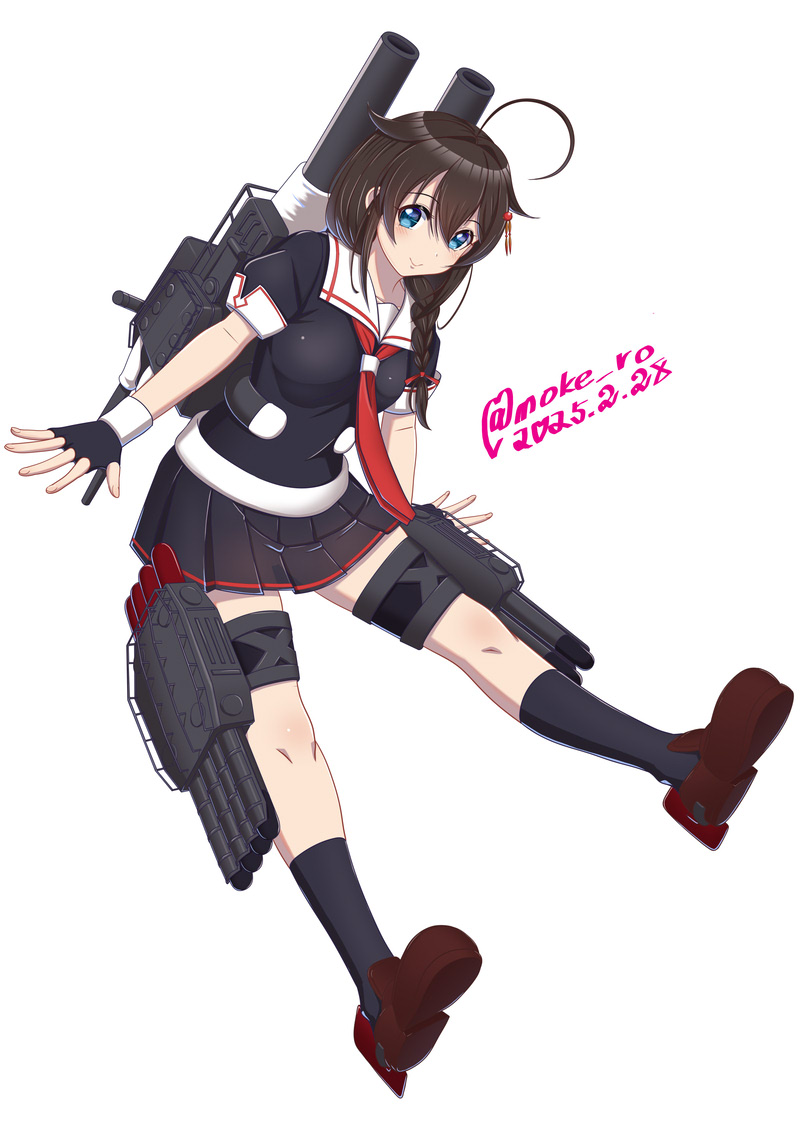 shigure and shigure kai ni (kantai collection) drawn by moke_ro