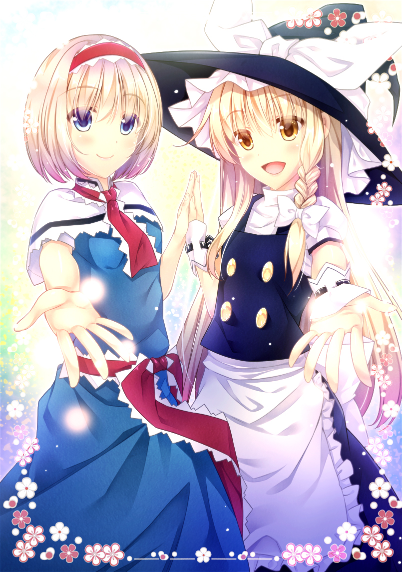 kirisame marisa and alice margatroid (touhou) drawn by akane_hazuki