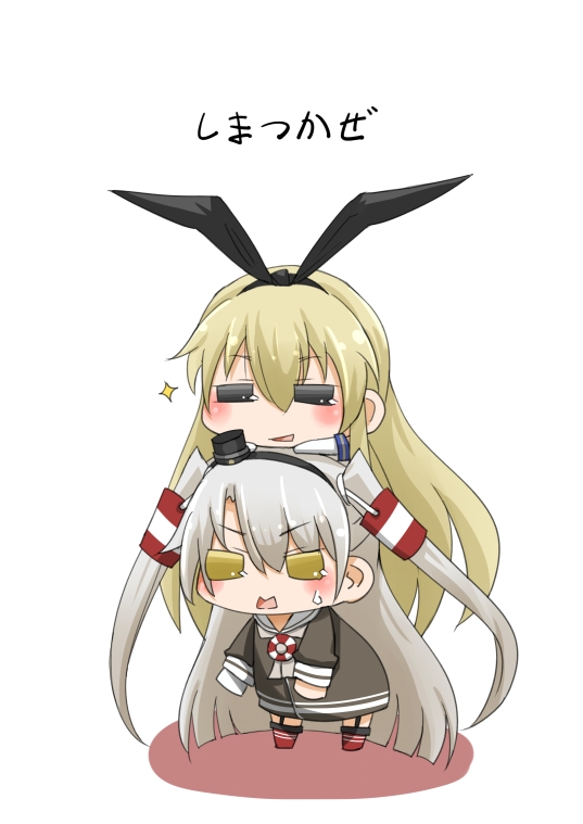 shimakaze and amatsukaze (kantai collection) drawn by b-man