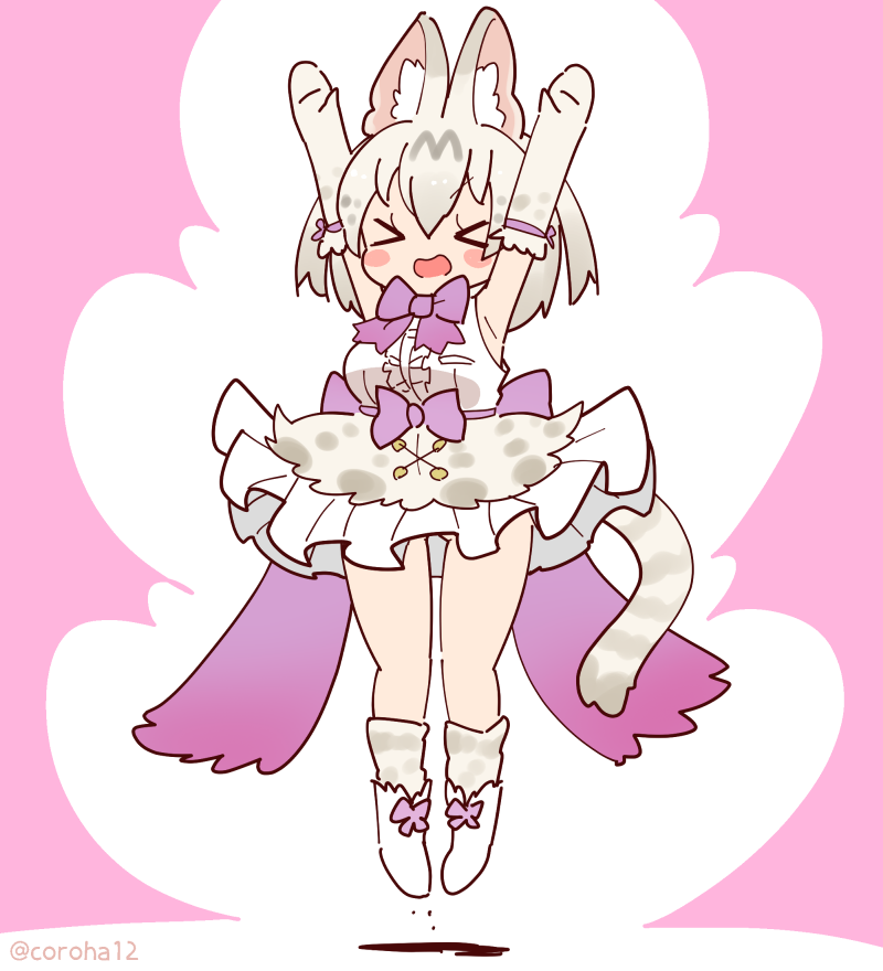 white serval (kemono friends and 1 more) drawn by coroha