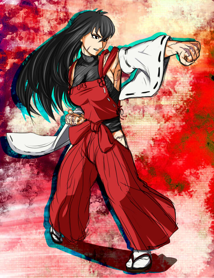 sendai hakurei no miko (original and 2 more) drawn by taikyoku_tsurugi