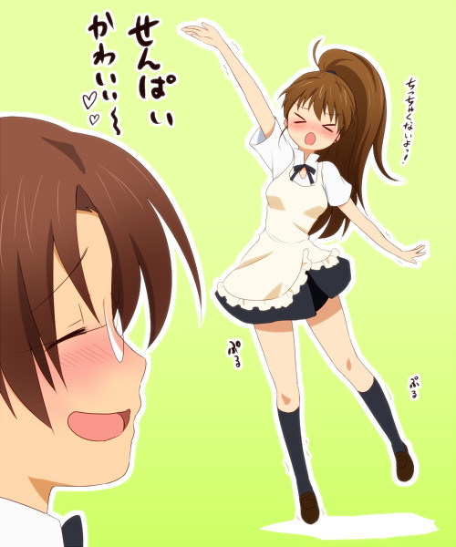 taneshima popura and takanashi souta (working!!) drawn by ochanomizu_doggu