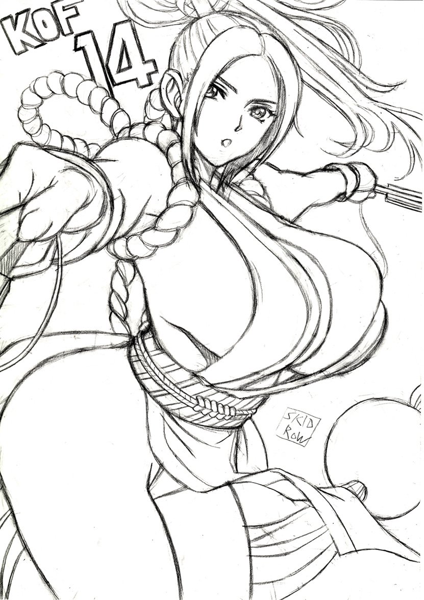 shiranui mai (the king of fighters and 1 more) drawn by skidrow
