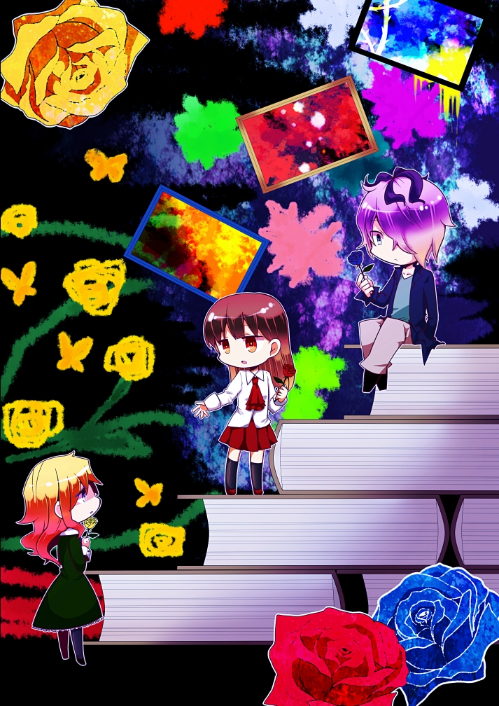 ib, mary, and garry (ib) drawn by kona_sleipnir