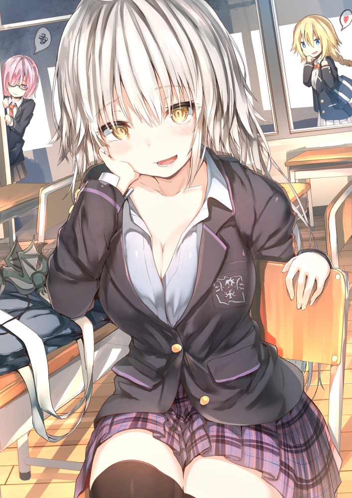 mash kyrielight, jeanne d'arc alter, and jeanne d'arc (fate and 1 more) drawn by sune_(mugendai)