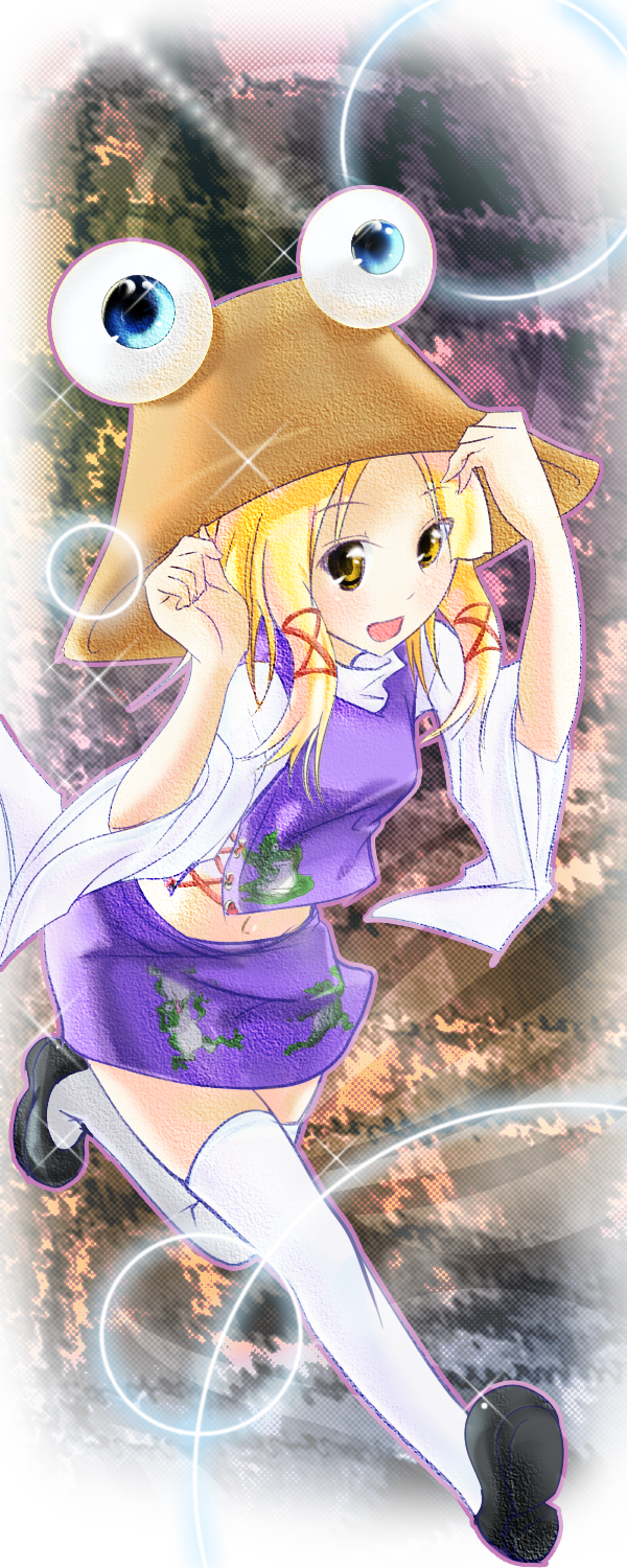 moriya suwako and pyonta (touhou) drawn by initial_f