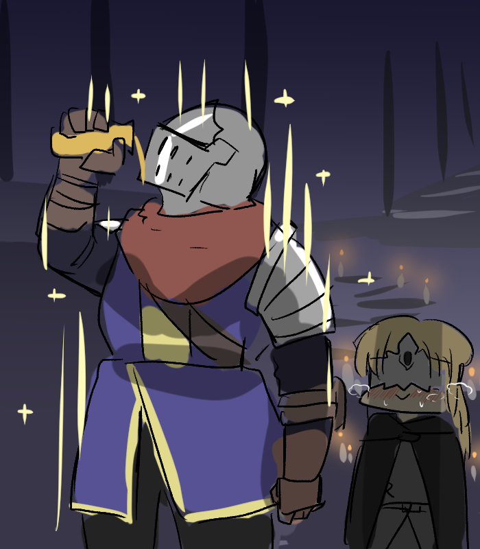 fire keeper and ashen one (dark souls and 1 more) drawn by okpriko