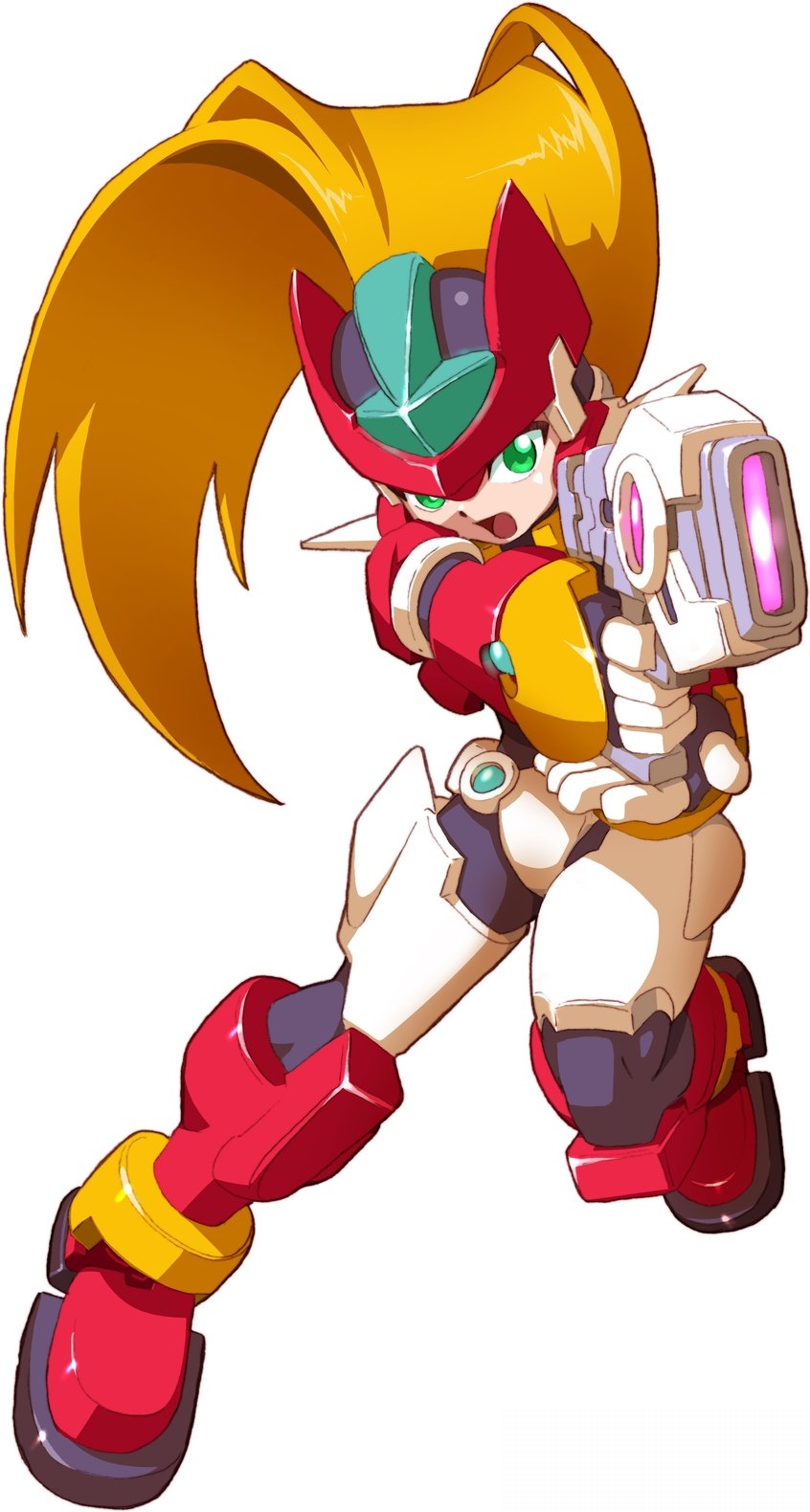 aile and model zx (mega man and 2 more) drawn by yabe_makoto