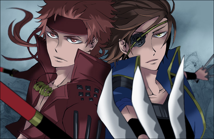 date masamune and sanada yukimura (sengoku basara) drawn by konno_karin