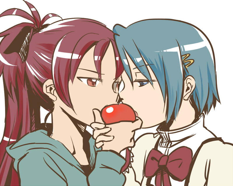 miki sayaka and sakura kyoko (mahou shoujo madoka magica) drawn by mukiki