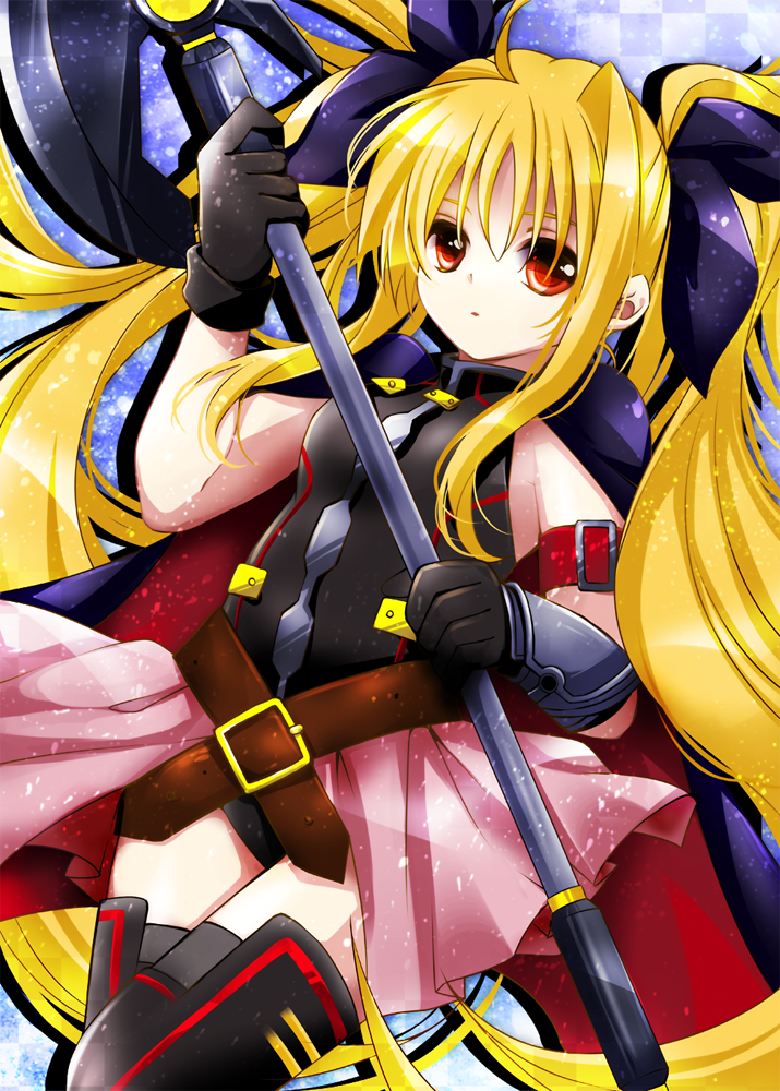 fate testarossa and bardiche (lyrical nanoha and 3 more) drawn by manabu