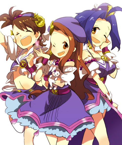 minase iori, miura azusa, futami ami, and usa-chan (idolmaster) drawn by ido_(monokuro69)