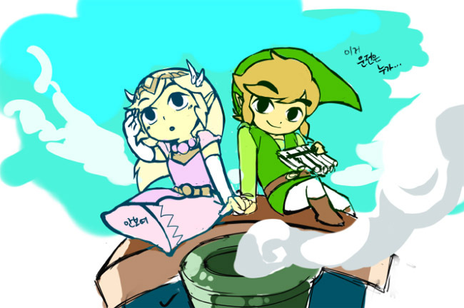 link, princess zelda, toon link, and toon zelda (the legend of zelda and 1 more) drawn by muse_(rainforest)