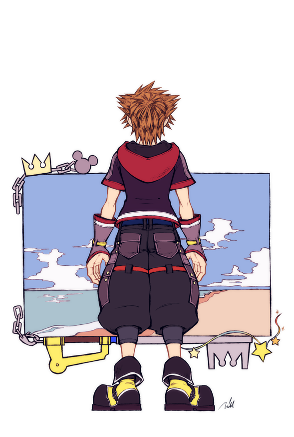 sora (kingdom hearts and 1 more) drawn by mim_(mimya0600)