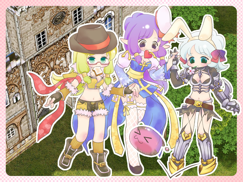 arch bishop, poring, sniper, and guillotine cross (ragnarok online) drawn by pu-mi