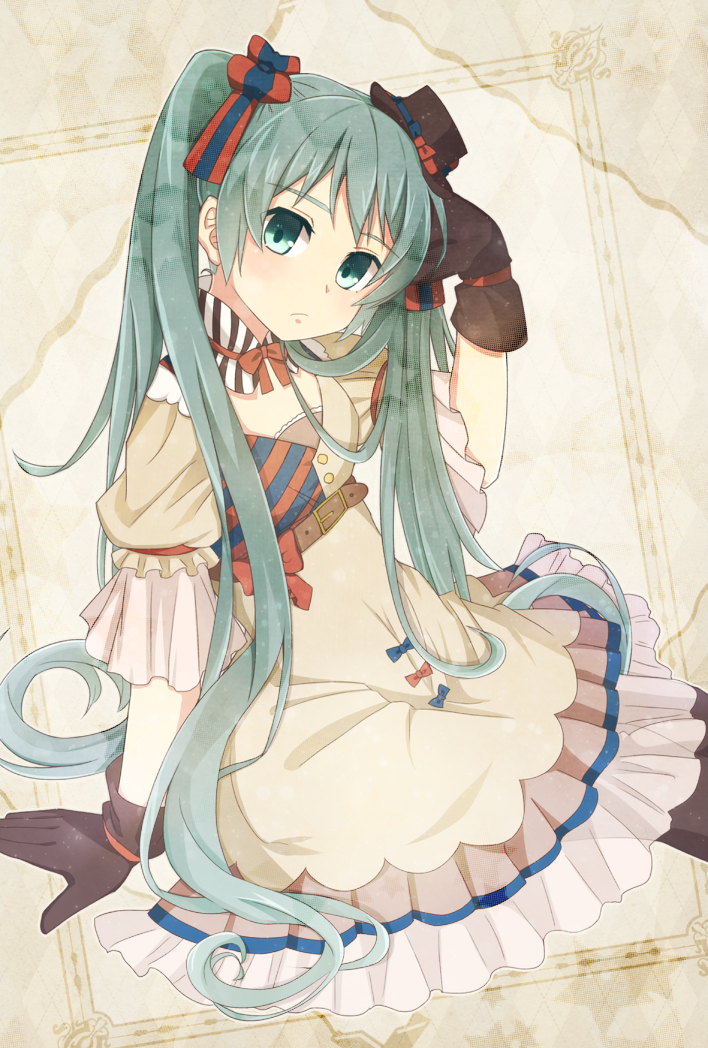 hatsune miku and ennui heiwa miku (vocaloid) drawn by megumuxxx