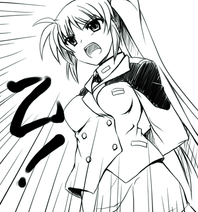 takamachi nanoha (lyrical nanoha and 1 more) drawn by kusakami_akira