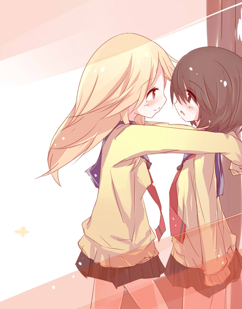 oohashi akiko and kumakura mariko (girl friends) drawn by poketo