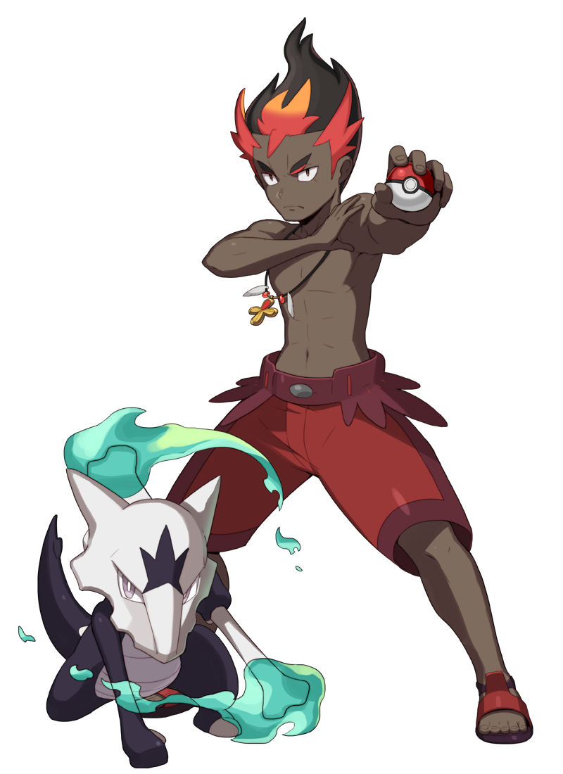 kiawe and alolan marowak (pokemon and 1 more) drawn by tonami_kanji