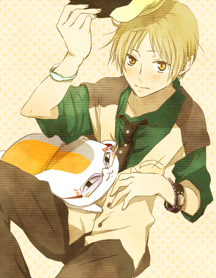 barnaby brooks jr., kaburagi t. kotetsu, natsume takashi, and nyanko-sensei (tiger & bunny and 1 more) drawn by kabi_(nibiiro)